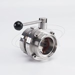 卫生级不锈钢外螺纹蝶阀