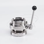 卫生级不锈钢外螺纹蝶阀