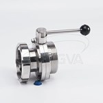 卫生级不锈钢外螺纹蝶阀