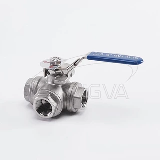 Industrial Grade Three-Way Threaded Ball Valve