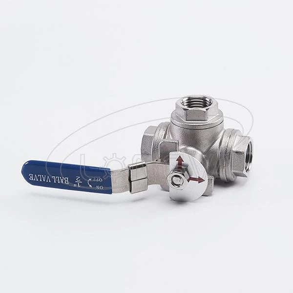 Industrial Grade Three-Way Threaded Ball Valve