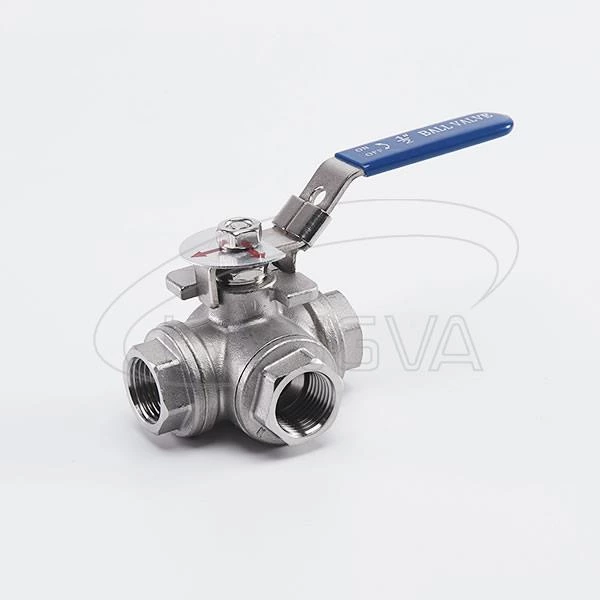 Industrial Grade Three-Way Threaded Ball Valve