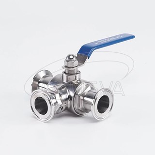 卫生级不锈钢快装三通球阀
