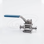 Válvula de bola sanitaria de tamaño pequeño Tri-Clamp 3PC