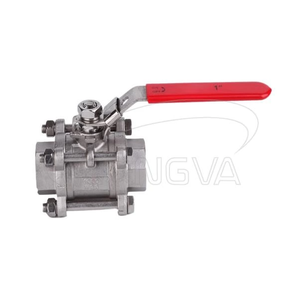 Manual Operation Stainless Steel Thread 3 Pieces Ball Valve