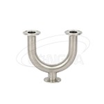 T tipo U de acero inoxidable de tres vías de grado alimenticio con extremos de abrazadera