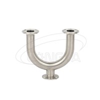 Food grade Three way stainless steel u type tee with clamp ends