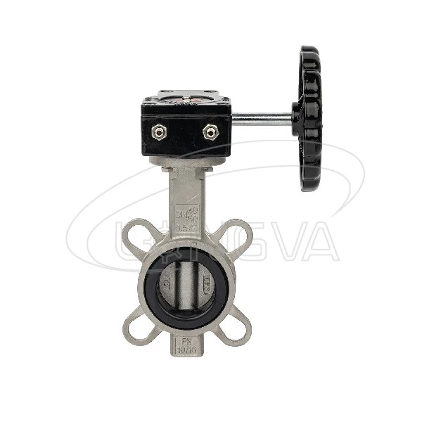 PTFE seal Wafer type butterfly valve with turbo