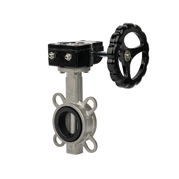 PTFE seal Wafer type butterfly valve with turbo