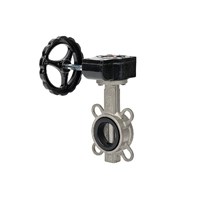 PTFE seal Wafer type butterfly valve with turbo