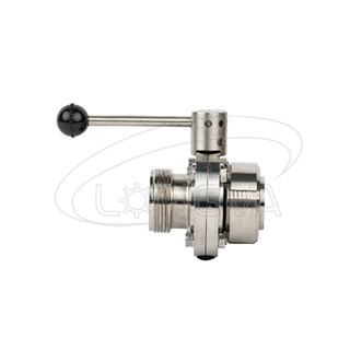 带拉杆的卫生级不锈钢304 316L活接蝶阀