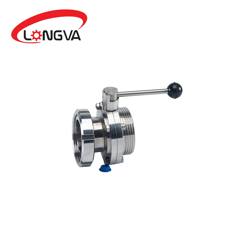 Sanitary Stainless Steel Union End Butterfly Valve