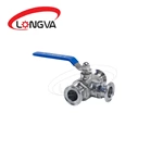 Sanitary Tri- Clamp Three-Way Ball Valve
