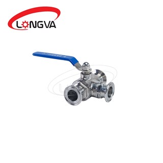 Sanitary Tri- Clamp Three-Way Ball Valve