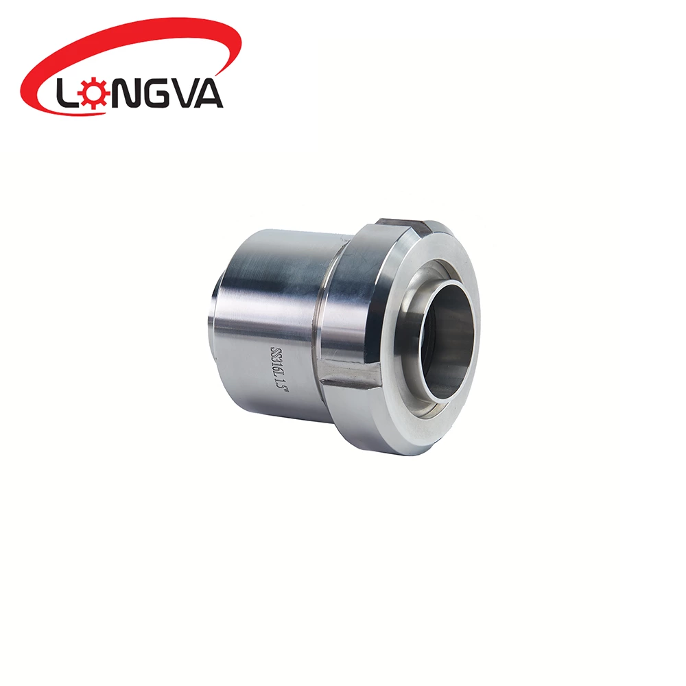 Sanitary union type welded check valve