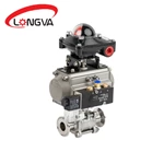 Sanitary Pneumatic 3PC Ball Valve With Solenoid Valve/Limit Switch