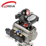 Sanitary Pneumatic 3PC Ball Valve With Solenoid Valve/Limit Switch