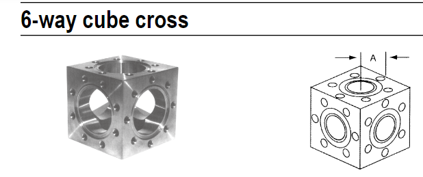 UHV Vacuum 6-Way Cube Cross