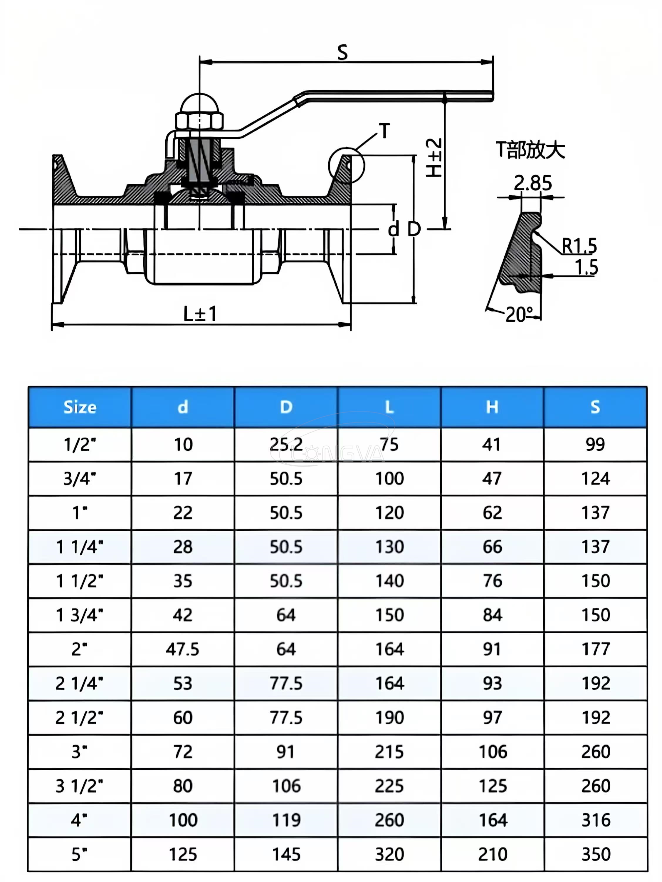 Sanitary Stainless Steel Straight Through Ball Valve