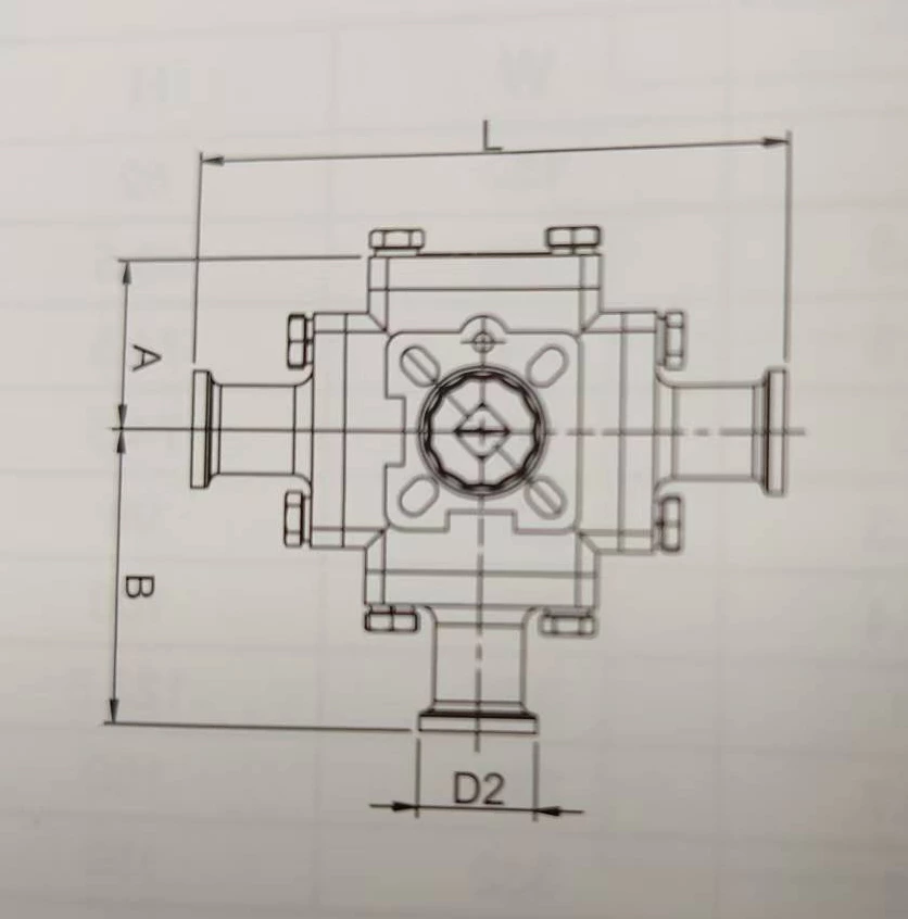 Sanitary Tri- Clamp Three-Way Ball Valve