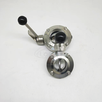 Sanitary Welded butterfly valve with stainless steel handle