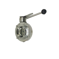 Sanitary Welded butterfly valve with stainless steel handle