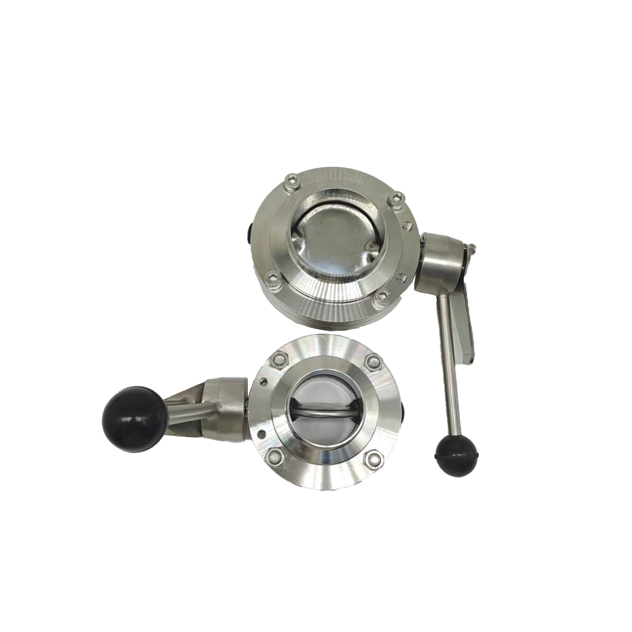 Sanitary Welded butterfly valve with stainless steel handle