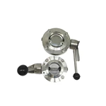Sanitary Welded butterfly valve with stainless steel handle