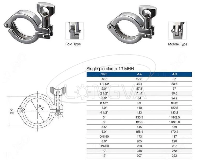 Sanitary Stainless Steel Vacuum 13KF clamp
